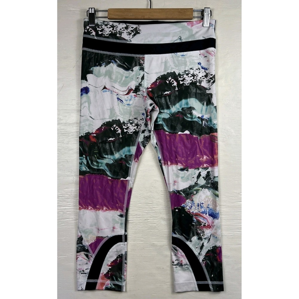 Lululemon Leggings Womens 6 Run Inspire Crop II All Luxtreme Pigment Wave‎ Multi